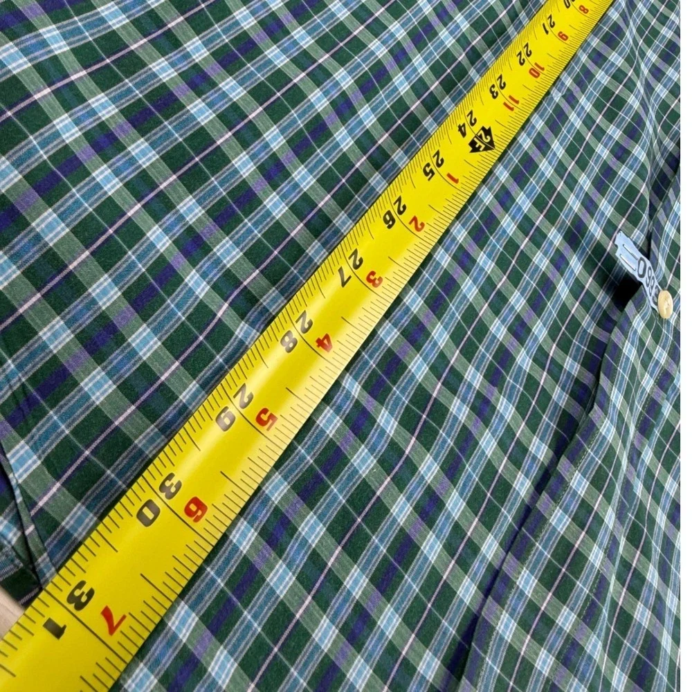 Ralph Lauren Blake Shirt Mens M‎ Green Blue Plaid Short Sleeve Cotton Pony EUC